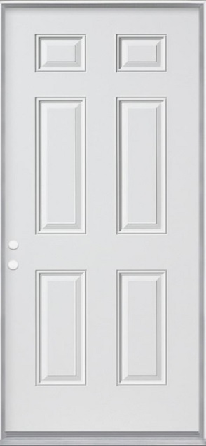 6-Panel Steel Exterior Inswing Door
