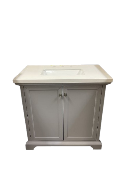 36 Inch Portage Peak Grey Vanity with Quartz Top