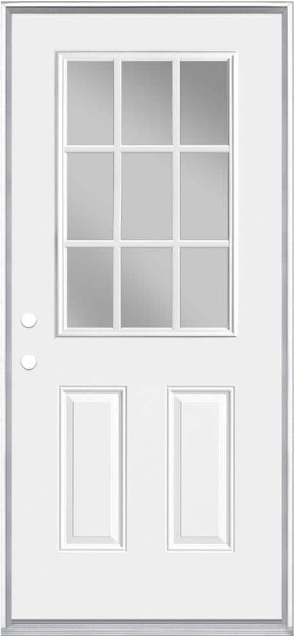 9-Lite Steel Exterior Inswing Door